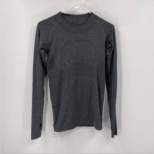Lululemon Grey and Black Striped Swiftly Tech Size 6